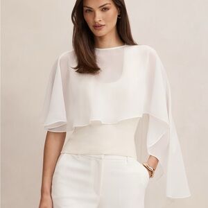 Elegant White Sheer Bridal Cape